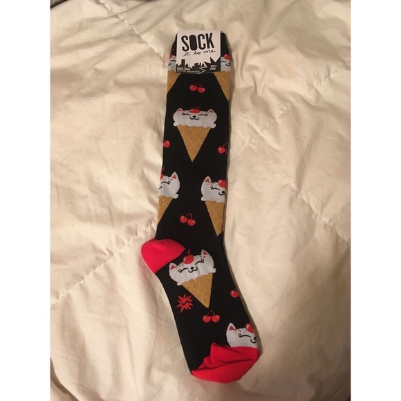 NWT Sock It To Me Knee High Cat Socks - Picture 2 of 2